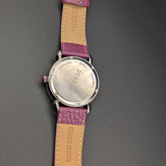 Bertha Vivica Fox Wrist Watch Original Authentic Fuchsia Band Silver Case - NIB main image 6